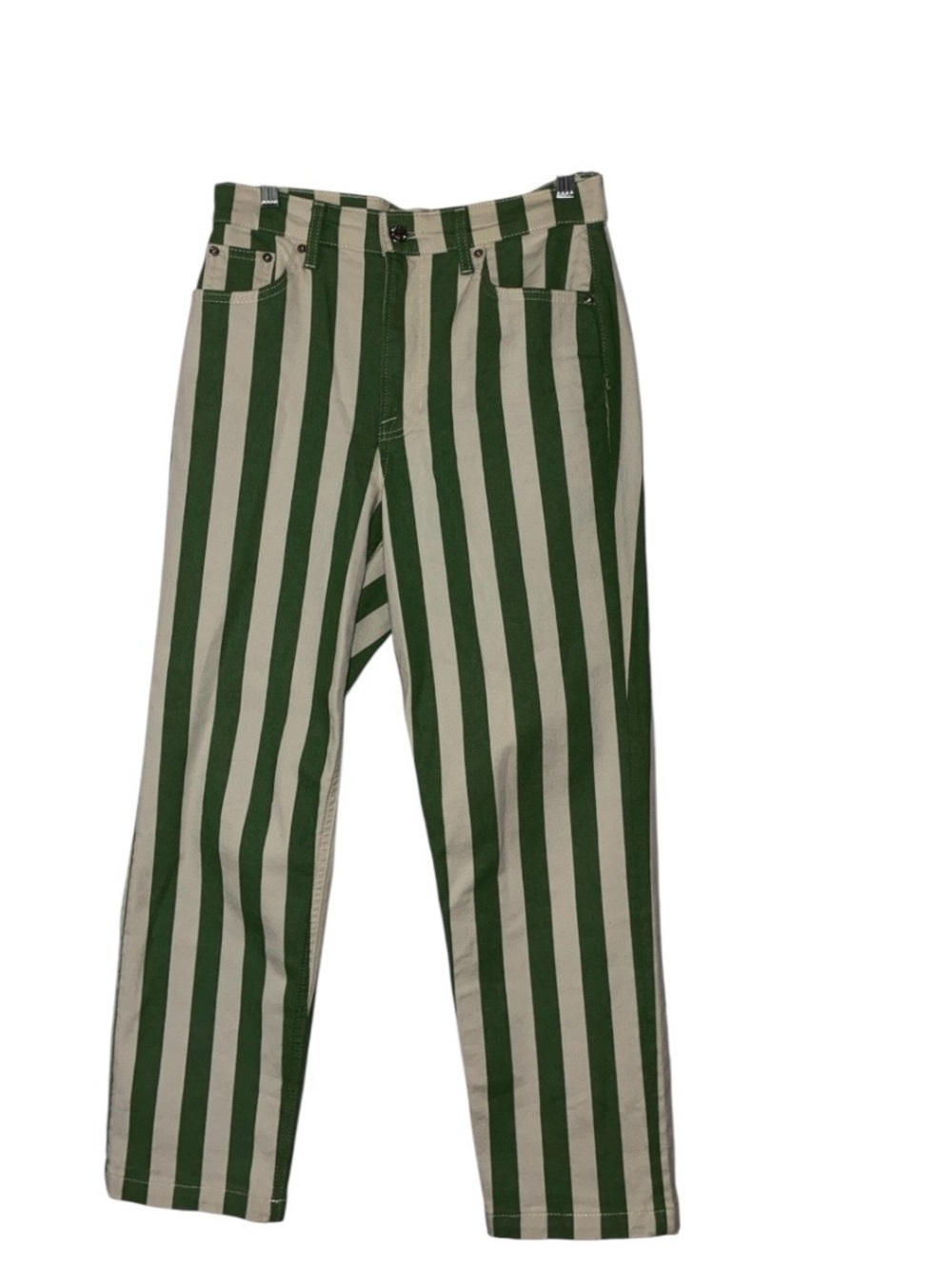 Boden Striped Straight Jeans in Green Sz 29